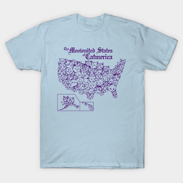 The Meownited States of Catmerica T-Shirt by Hillary White Rabbit